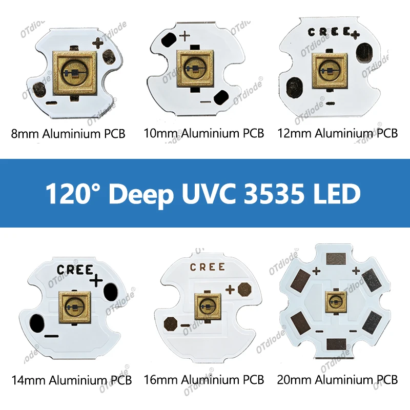 5-10pcs 3535 UVC LED Lamp Beads Diode 1W 255 265 275 290 310 340nm Ultraviolet 60/120 Degree 5‑7V UV Sterilization Chip Medical