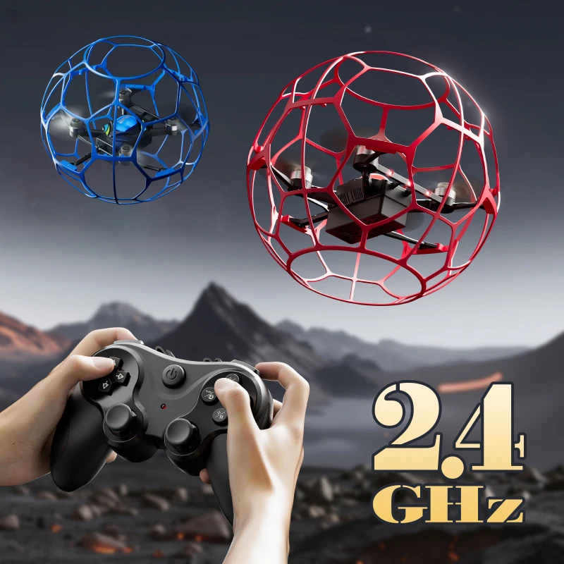 

V51 RC Quadcopter Soccer Drone 360° Flip Brushless Remote Control Airplane with 7-color Rgb Lights Toys for Children Boys Gifts