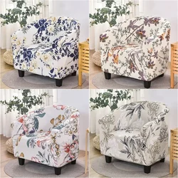 Pastoral Style Club Chair Cover Stretch Armchair Sofa Covers Spandex Tub Single Sofa Slipcovers for Coffee Bar Counter Home