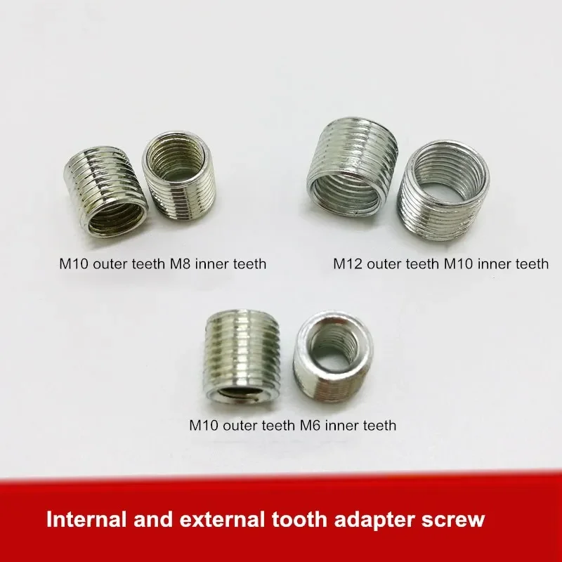 10pcs  M10x1mm teeth M6 to M10 M8 to M10 M10 to M12/M14 Inner Outer Threaded Hollow Tube Coupler Conversion Sliver Adapter Screw