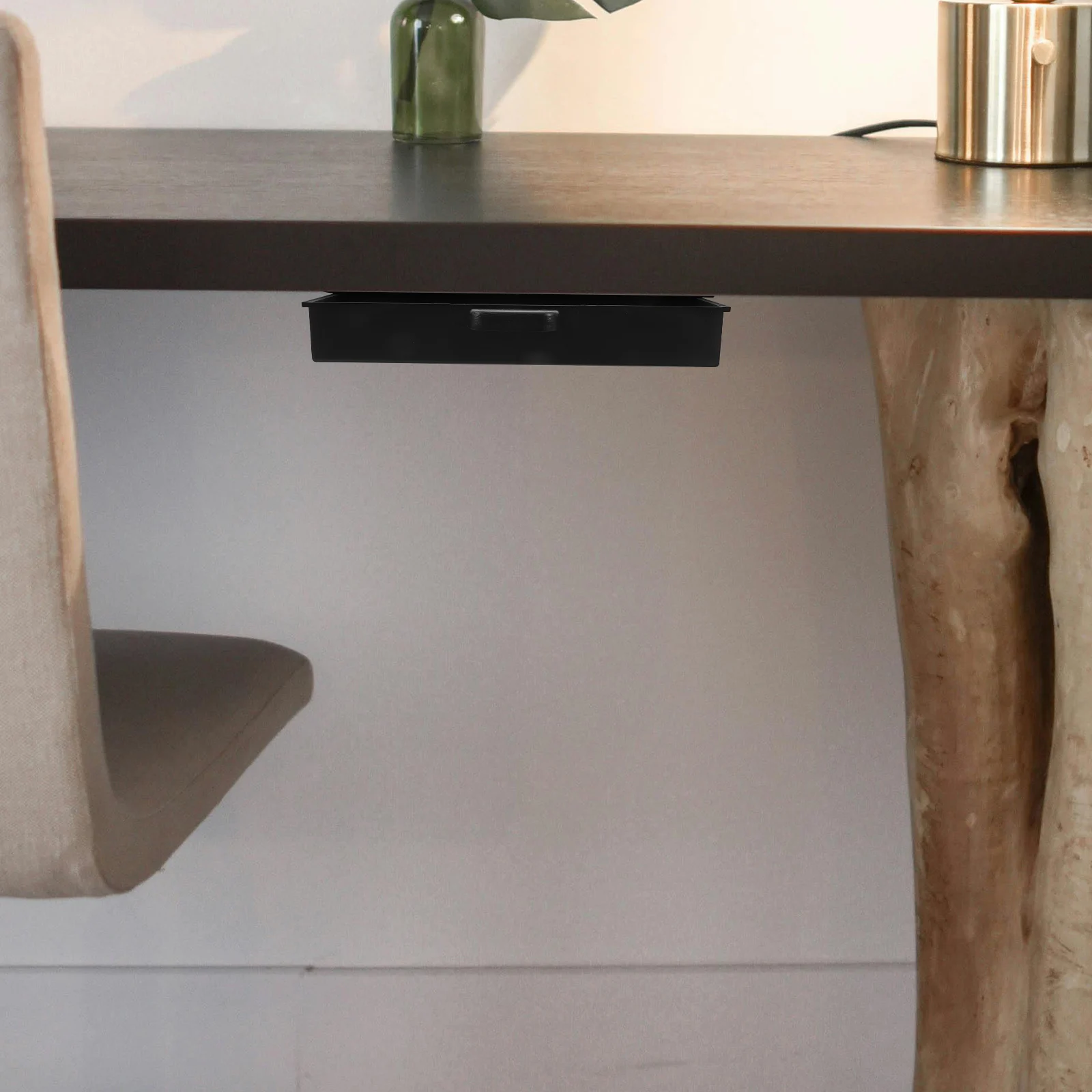 

under Table Storage Box Stick on Drawer Hidden Desk No Punching Desktop Organizer Plastic Drawers Sliding for Cabinets