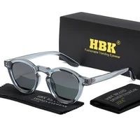 HBK gafas de sol polarizadas Retro para hombre, lentes TR90 TAC Vintage de alta calidad, gafas de sol redondas para mujer, gafas para conducir, para pescar y viajar