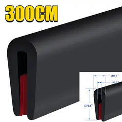 300cm Car Door Edge Protector Strip Trim U-Shape Rubber Guard Seal Anti Oil Seal Edge Shield Encloser Car-Styling
