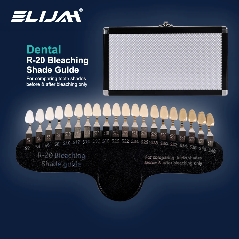 

ELIJAH R-20 Bleaching Shade Guide Dentistry 20 Colors 3D Teeth Whitening Comparing Toothguide Dentistry Colorimetric Plate