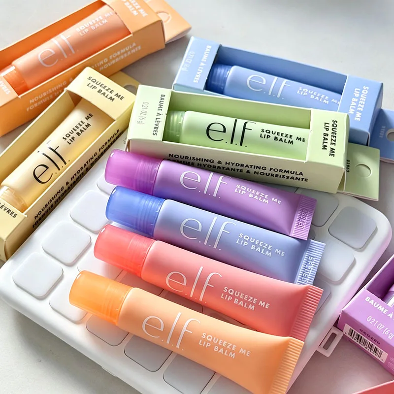 Elf 6-Colors Fruit Flavored Lip Balm Strawberry Grape Peach Vanilla Frosting Lasting Moisturizing Nutritious Repair Plump Makeup