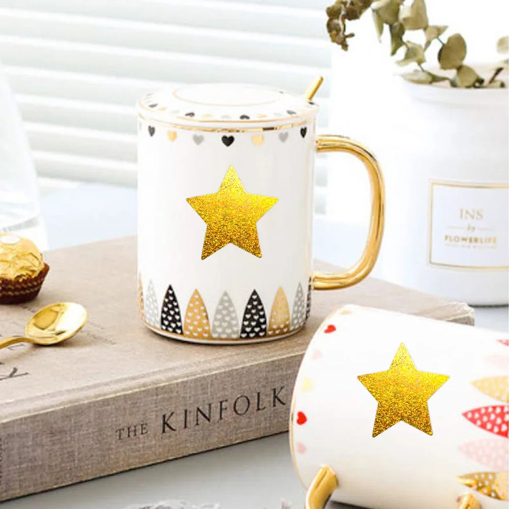 500 قطعة من ملصقات النجوم لمكافأة الأطفال، ملصقات نجوم ذهبية ثلاثية الأبعاد مقاس 1 بوصة لمخطط السلوك، مخطط الطلاب، فصول المدرسة #4