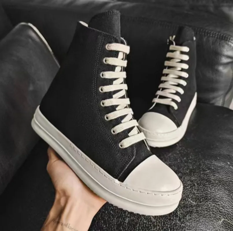

Новые мужские высокие кеды 2026 года, черные, из канваса, женские повседневные кроссовки, премиум-класса, на молнии и шнуровке
