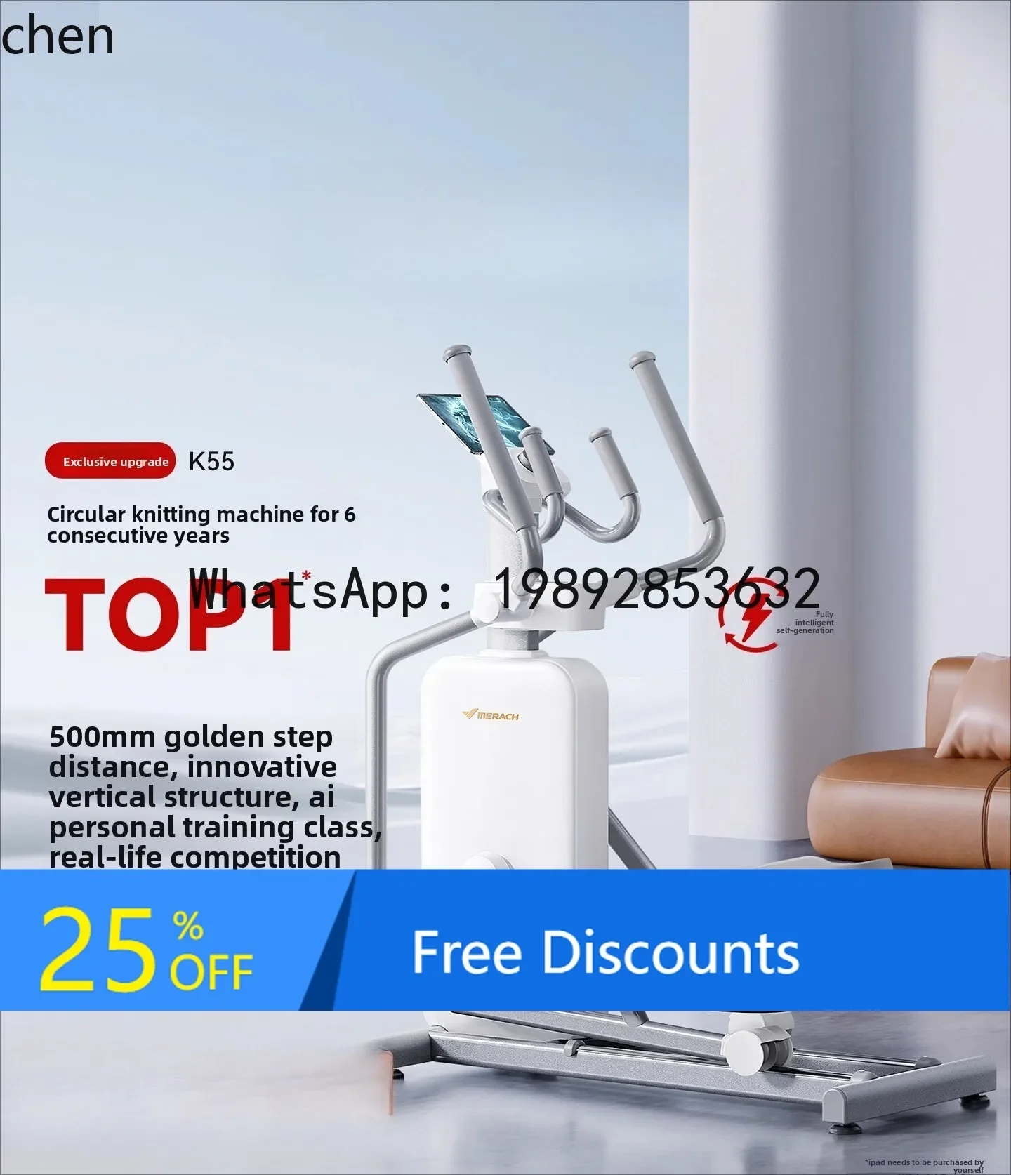 O8-  Elliptical Machine Home Space Walking Machine Fitness Vertical Equipment Sports Small Silent Elliptical Machine