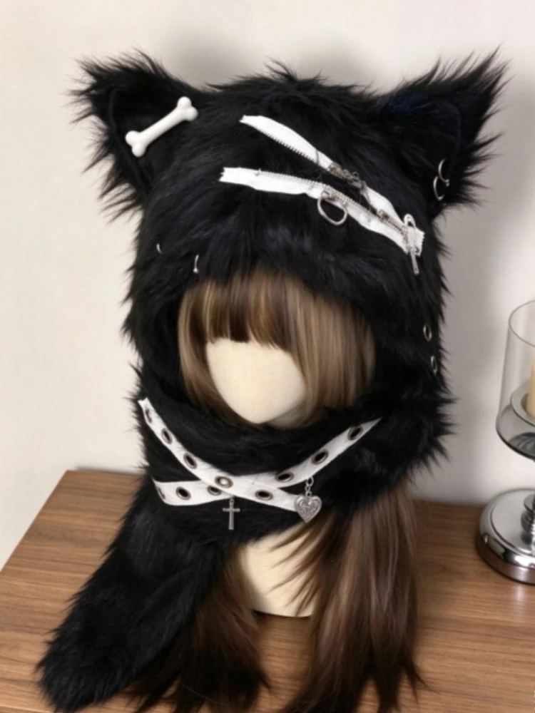 Ladies Sweet Fluffy Ear Hat Soft Ear Guard Cap Outdoor Cold Proof Headwear Casual Daily Fashion Head Decoration for Cold Seasons