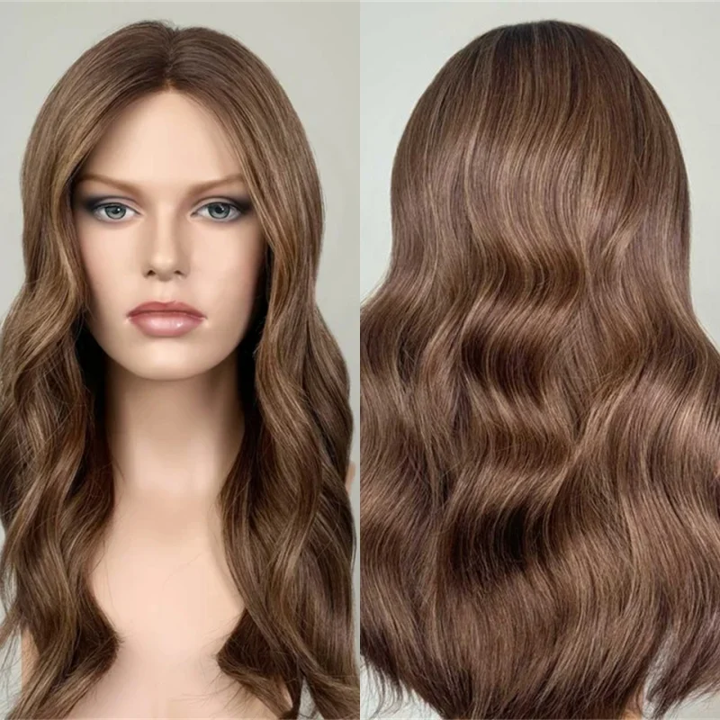 13X4 Ombre Chocolate Brown Highlights HD Lace Front Wig Original Factory Cheap Wig Heat Resistant Synthetic Hair Glueless Wigs