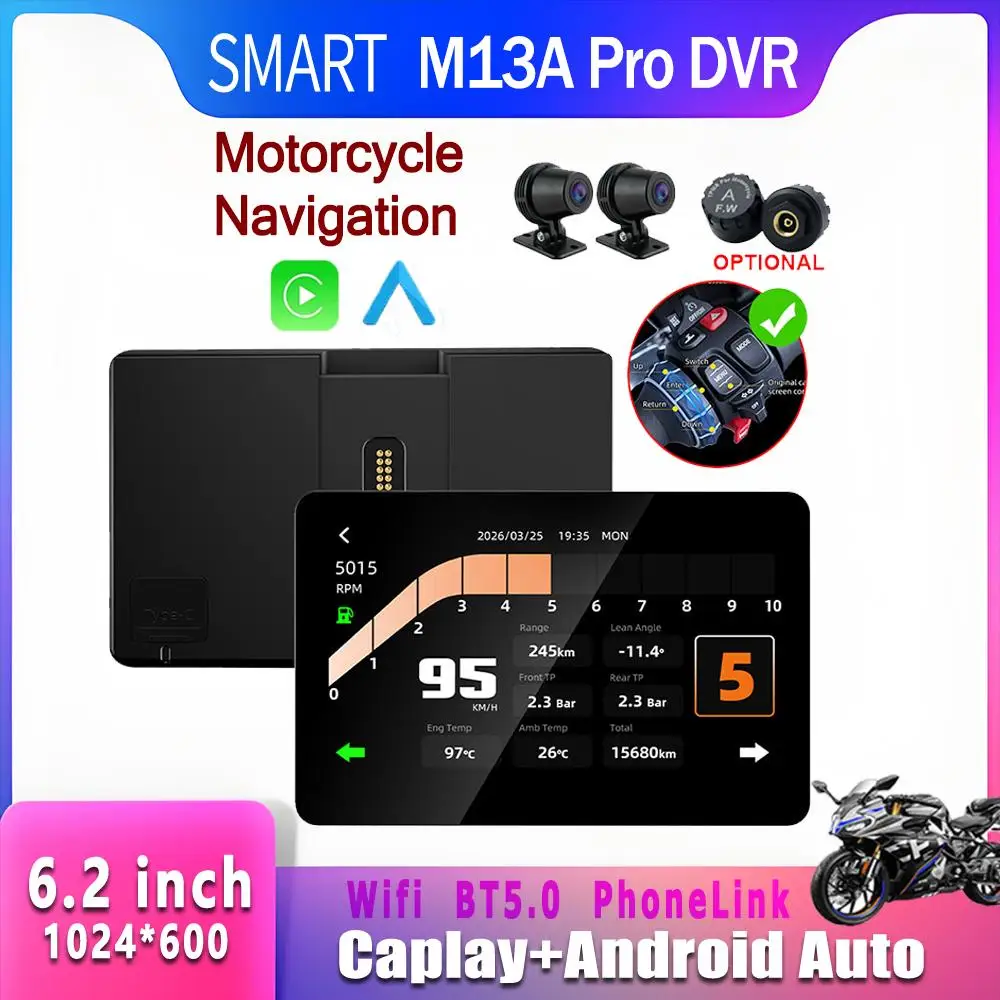 SMART SMART 6.2"Moto Navigation Wireless CarPlay For BMW R1200GS R1250GS F800 F900 S1000XR GPS Moto Android Auto For WonderWheel