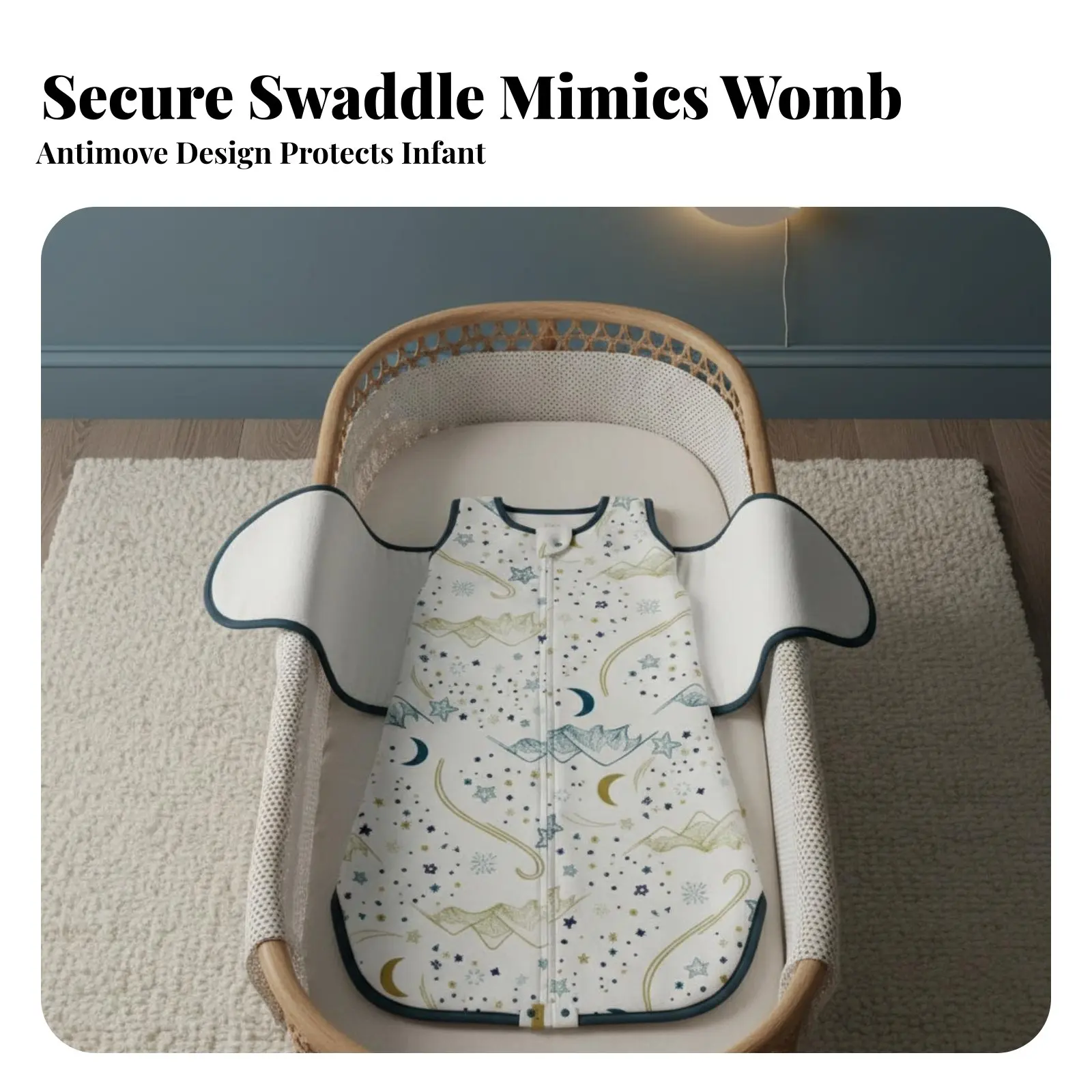 

Адаптируемый дышащий конверт-кокон для сна Skingentle с двусторонней застежкой для новорожденных и младенцев