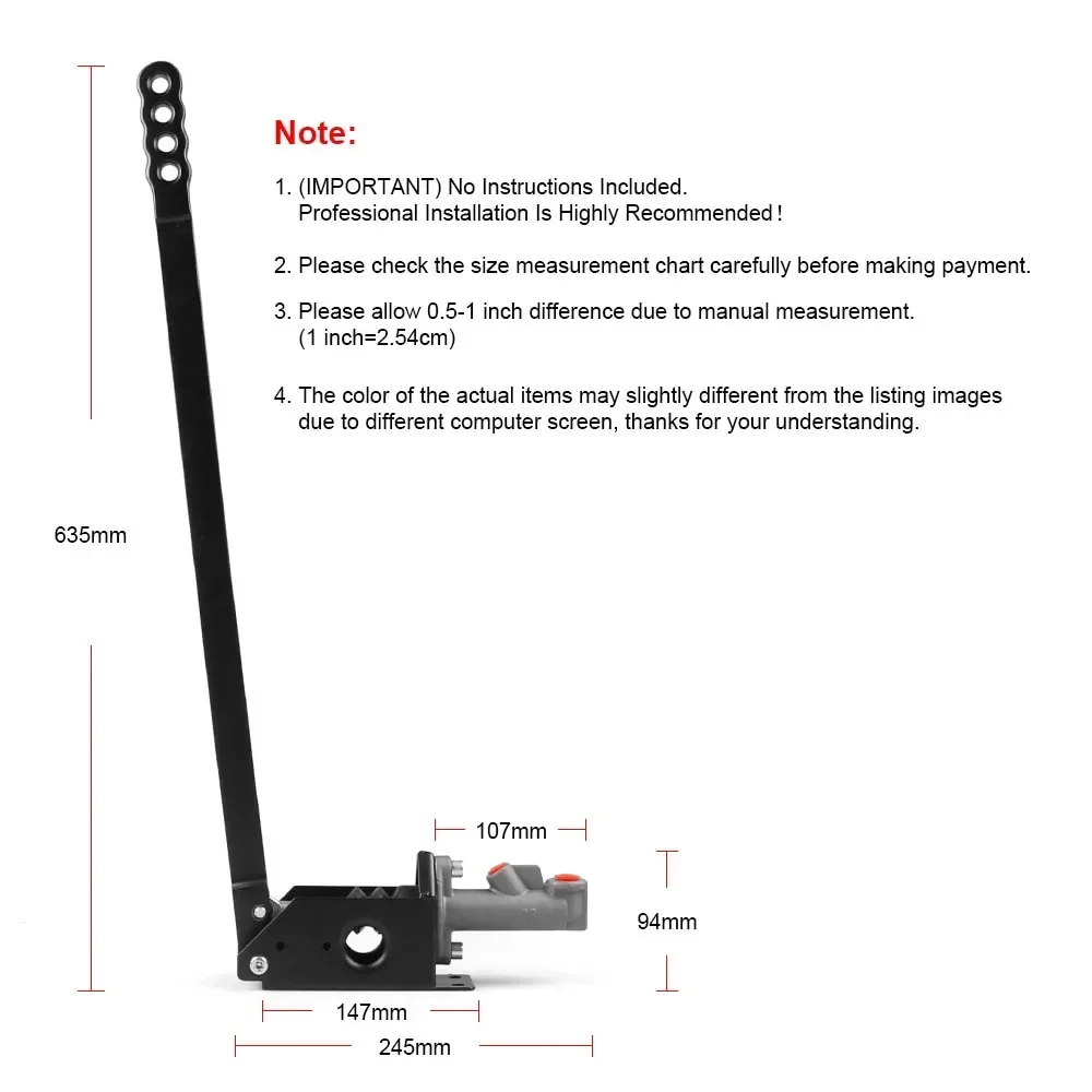 63cm Universal Long Vertical Hydraulic Handbrake Hydro E-brake Drift Race Hand Applicable to Honda Toyota Volkswagen