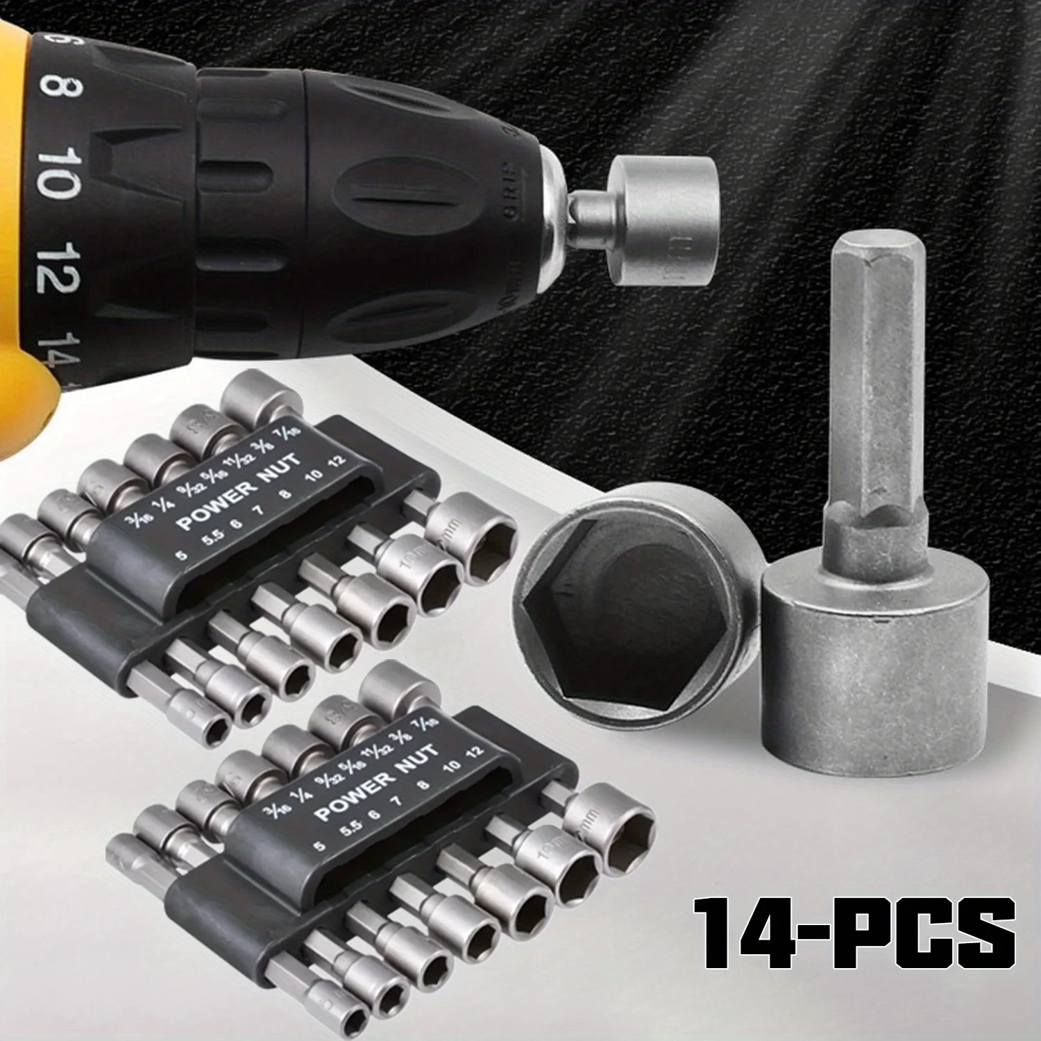 

14pcs 5mm-12mm Hex Sockets Sleeve Nozzles Nut Driver Set Screwdriver Set Schroevendraaier Set Bits Sets Tools Socket Wrenches