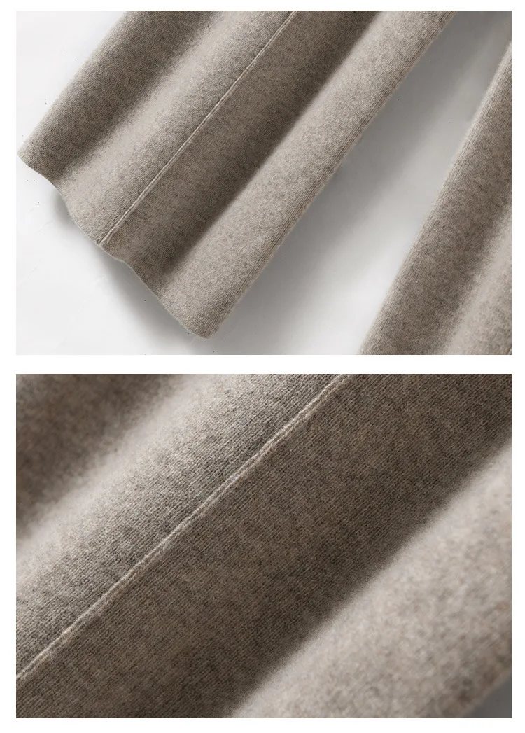 Women's Solid Color Wool Knitted Wide Leg Pants Autumn Winter Basic Soft Warm Cashmere Knit Trousers Casual Simple Style Korean