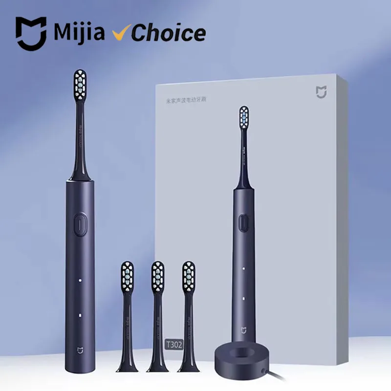 

Электрическая зубная щетка Mijia Sonic T302 с 4 насадками, водонепроницаемость IPX8, 360° ° Беспроводная зарядка, 4 режима чистки зубов