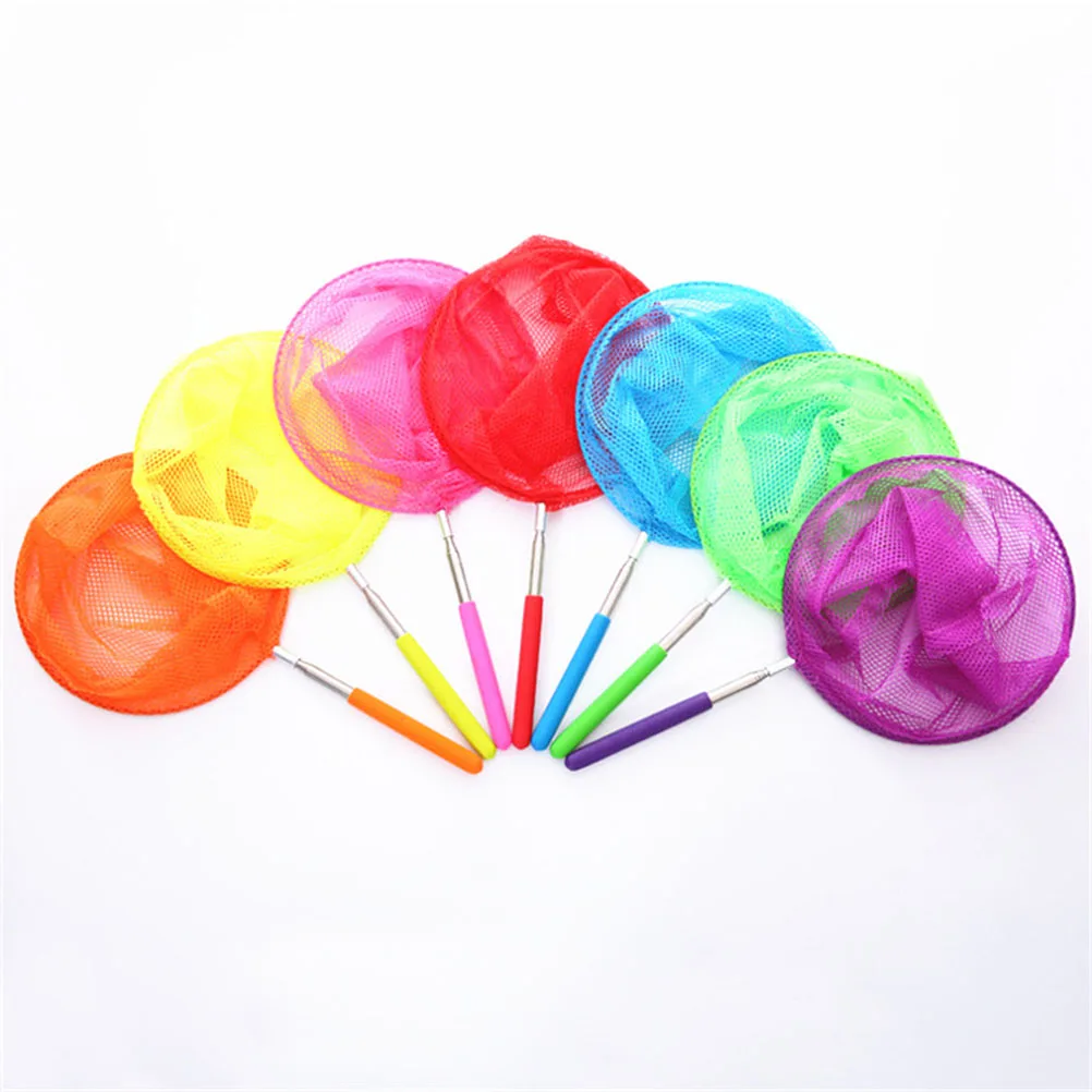 5 pezzi reti cattura insetti per bambini rete da pesca telescopica allungabile in acciaio inossidabile strumento per attività all'aperto colore casuale