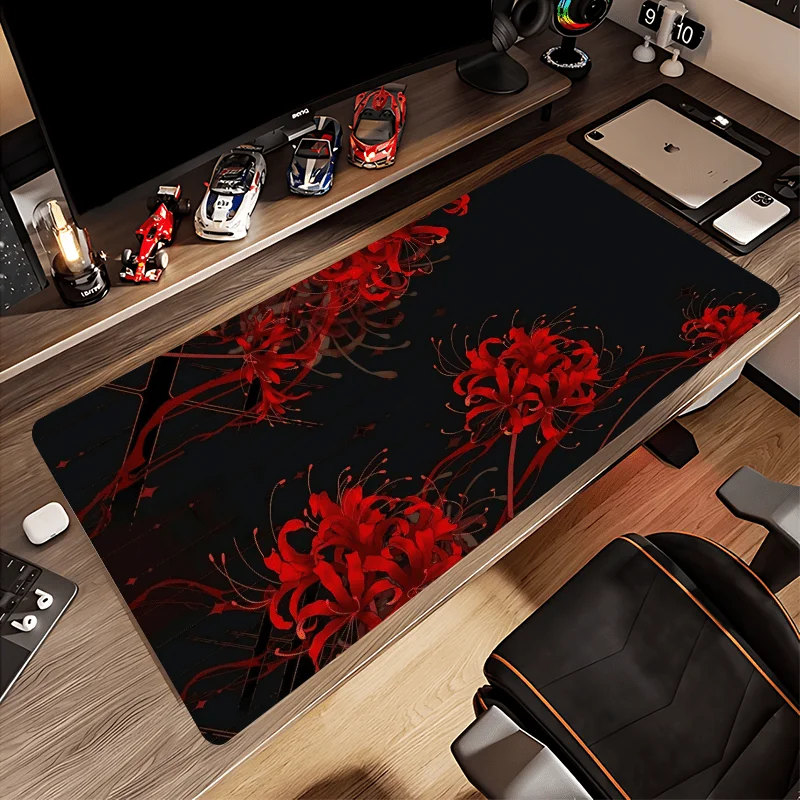 

Red Spider Lily Mouse Pad Large Rubber Base Anti-slip PC Desk Accessories Mousepad for Offices and Gamer Keyboard Mats Decor Mat