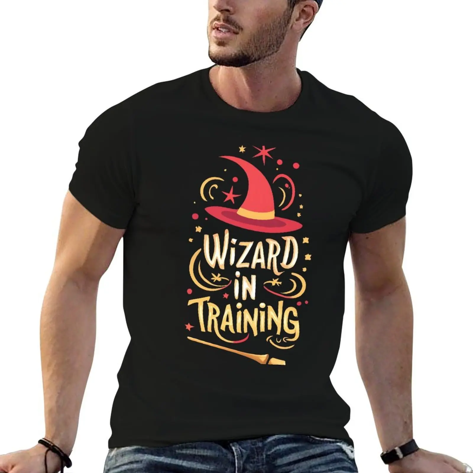 Wizard in Training - Typography - Fantasy T-Shirt sweat vintage clothes outfits for men