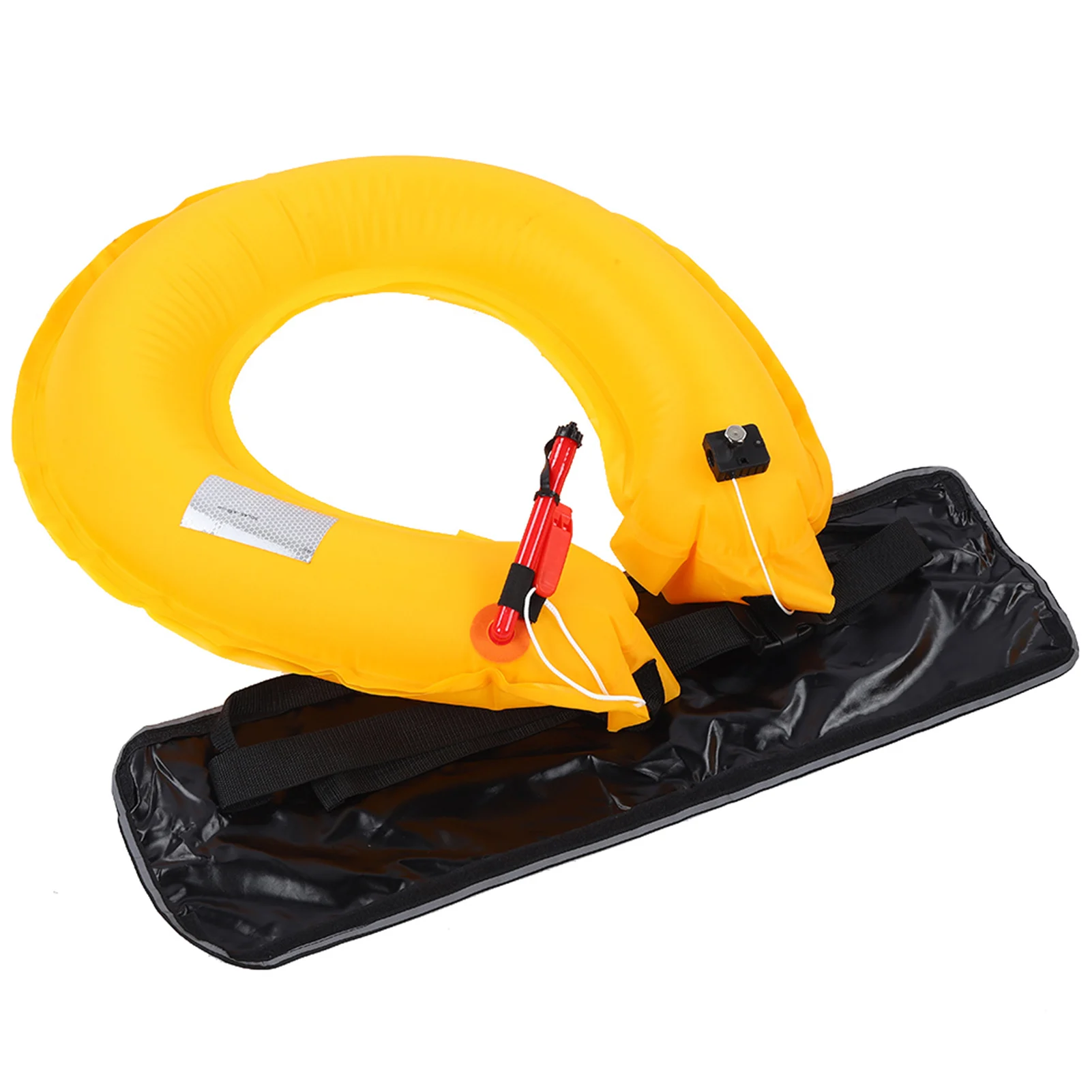 

Inflatable Life Jacket Waist Belt Portable Life Buoy With Reflective Tapes And Whistle