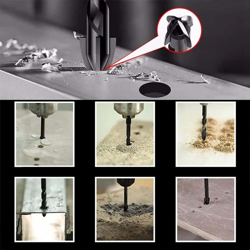 High-Strength Eccentric Twistdrill Bit, 8Pcs High Strength Oblique Head Eccentric Drill Bit, For Glass/Tile/Wood Durable