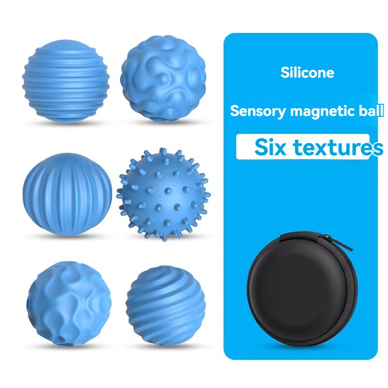 Jouets Fidget à 6 textures, balles anti-Stress magnétiques pour adultes, jouet sensoriel anti-Stress en Silicone, jouet pour les doigts pour la décoration du bureau