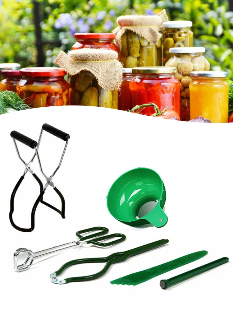 Pressão Canning Tools Set, Canning Kit, Canning Suprimentos, Incluindo Can Chaveiros, 6Pcs