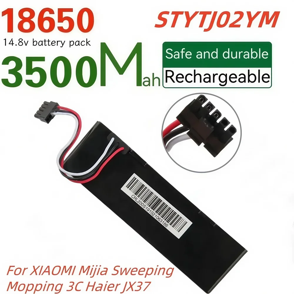 

Replacement 18650 Battery 14.8V 3500mAh for Xiaomi 2S Mijia STYTJ02YM Sweeping Robot & Haier JX37 Vacuum Cleaner.