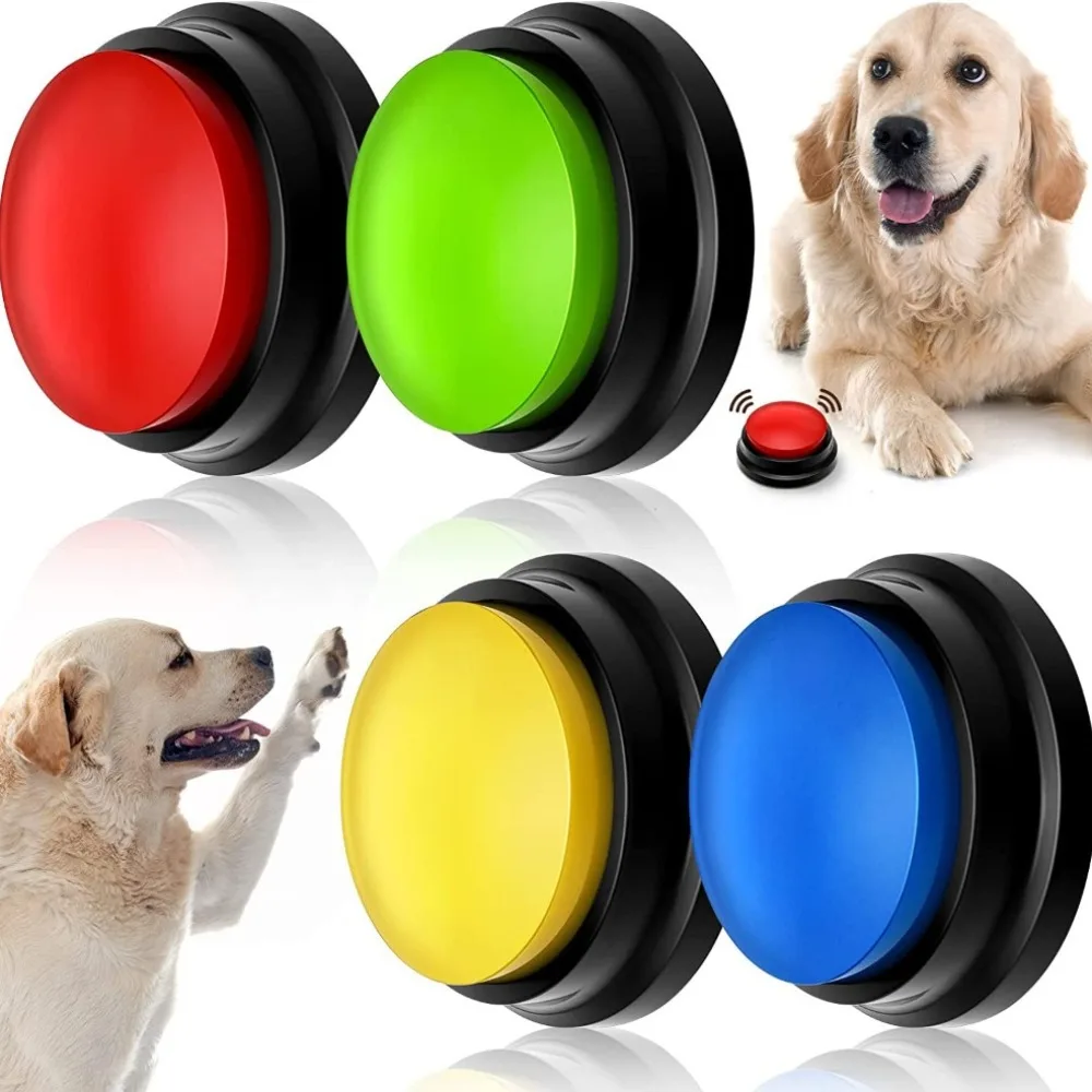Pet Pressing Sound Toys Recordings Box Pads Dog Communication Buttons Recording Boxs Stickers Dogs Interactive Trainers Supplies