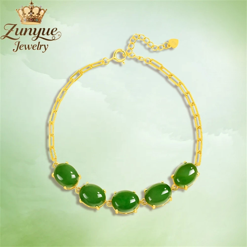 

Natural Old Material Hetian Jade Egg Surface S925 Silver Bracelet Luxury Quality Jewelry Fashion Jewelry Charms Exquisite Gift