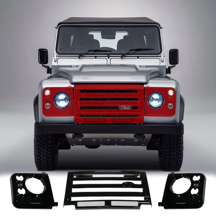 GRILLE KIT SVX BLACK Silver fit original car 4 light accessories for Land Rover defender 1987-2016