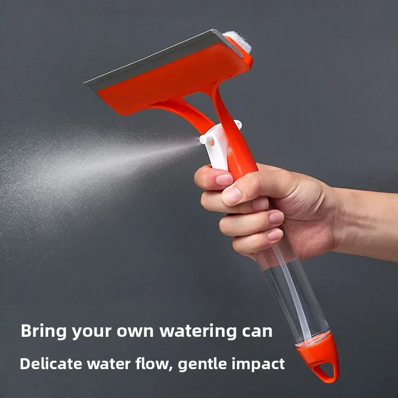 Silicone 3‑in‑1 Water Spray Glass Wiper Household Window Cleaning Tool with Built‑in Water Spray for Mirror Window Glass
