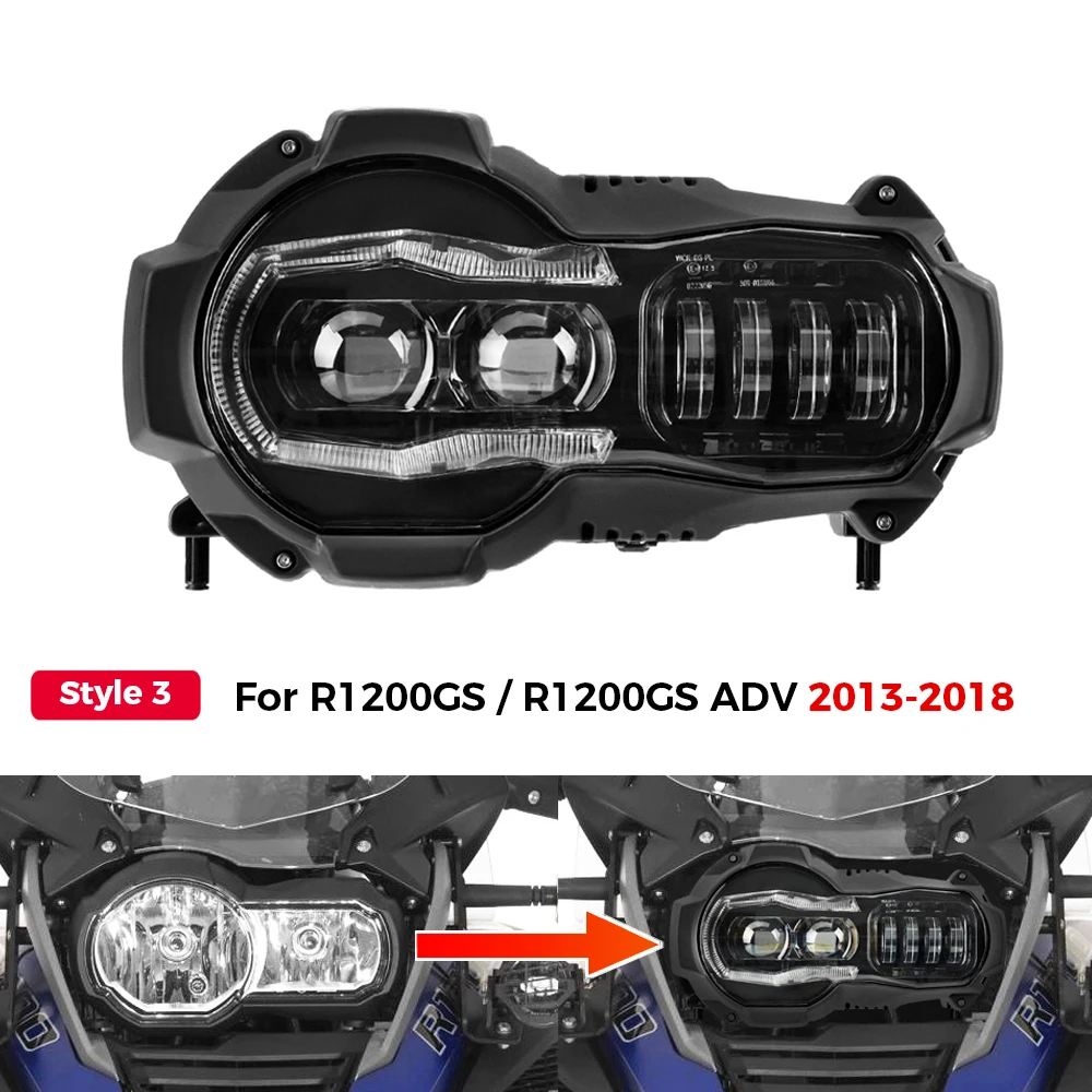 Montagem de Faróis LED para Motocicleta, Lâmpada para BMW R1200GS K50 K51 2004-2012 2013-2018, R1200 GS LC R 1200GS ADV Adventure