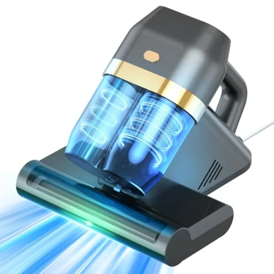 

Проводной пылесос для матрасов с нагревом до 149°F, силой всасывания 16 кПа, УФ-светом 253,7 нм, щеткой 40 000 об/мин, HEPA-фильтром и двумя контейнерами по 400 мл