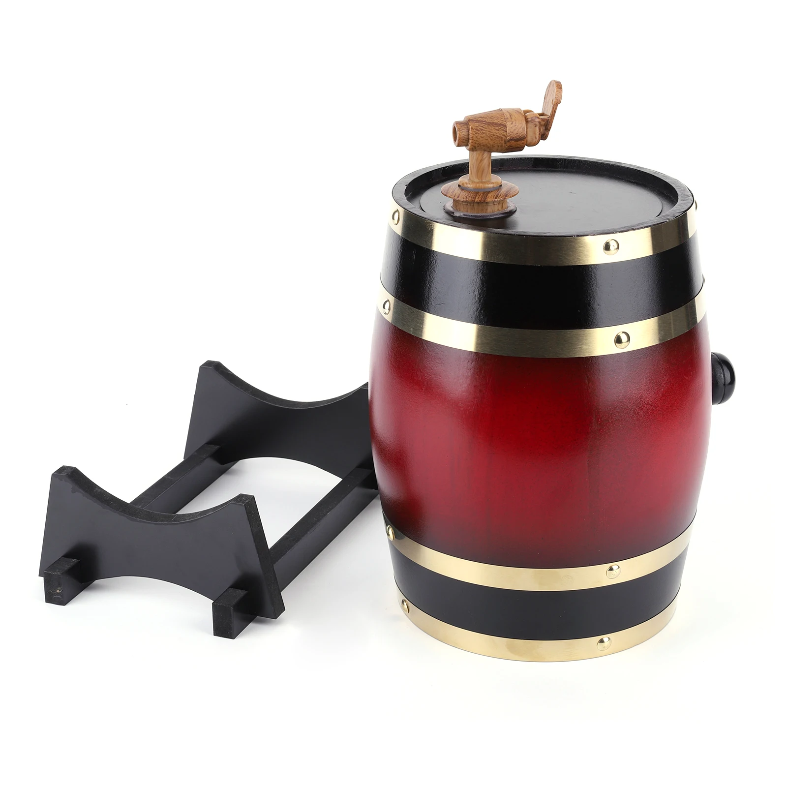 Baril de whisky 3L avec support, barils en bois ménagers, barils de robinet rétro de grande capacité, fournitures de Bar à vin et à whisky