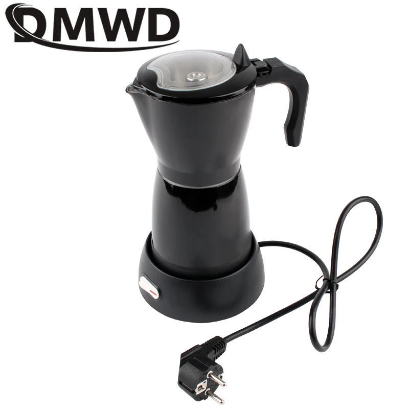 DMWD 110V/220V Electric Moka Pot Espresso Italian Mocha Coffee Maker Percolators Stovetop Tool Filter Coffee Making 300ml