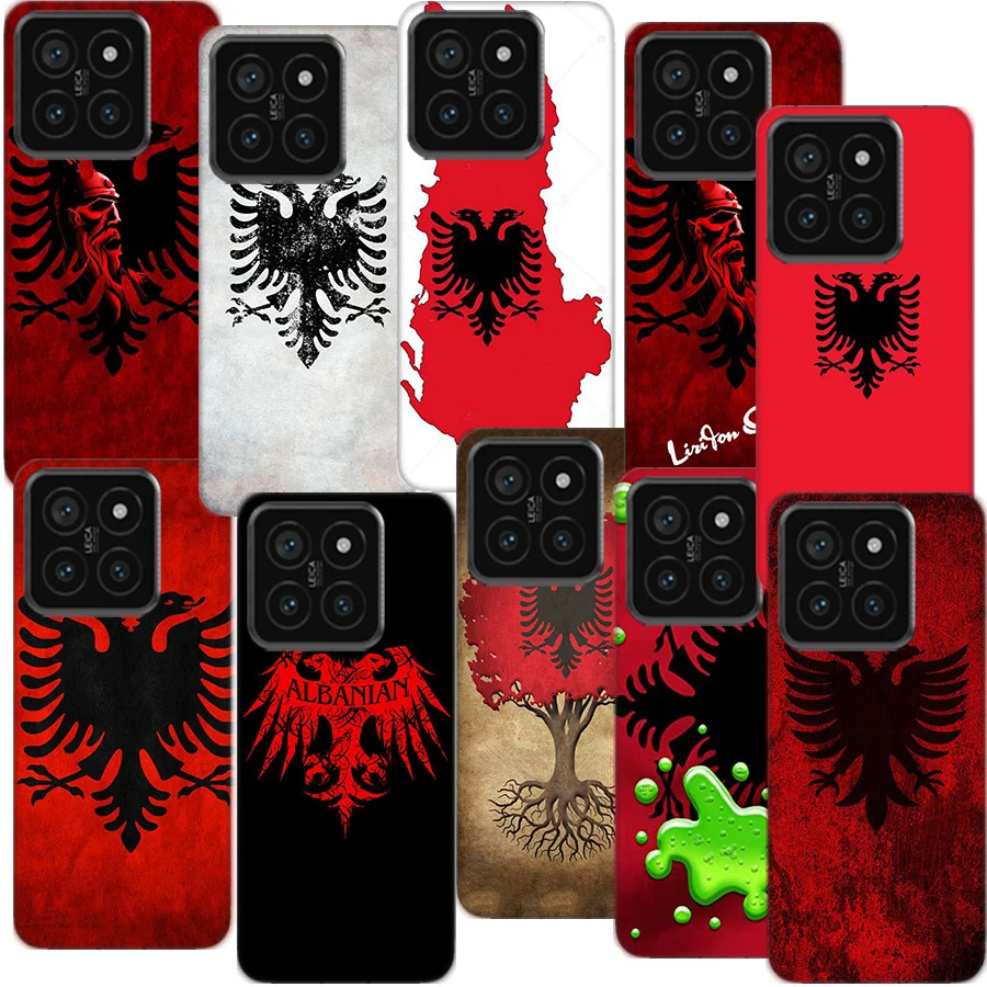 Albania Flag Eagle Clear Phone Case For Xiaomi Poco F6 F5 Pro F3 X5 X4 NFC F4 X3 GT M5 M5S M4 M3 Pro F2 F1 Cover Coque Hard PC C