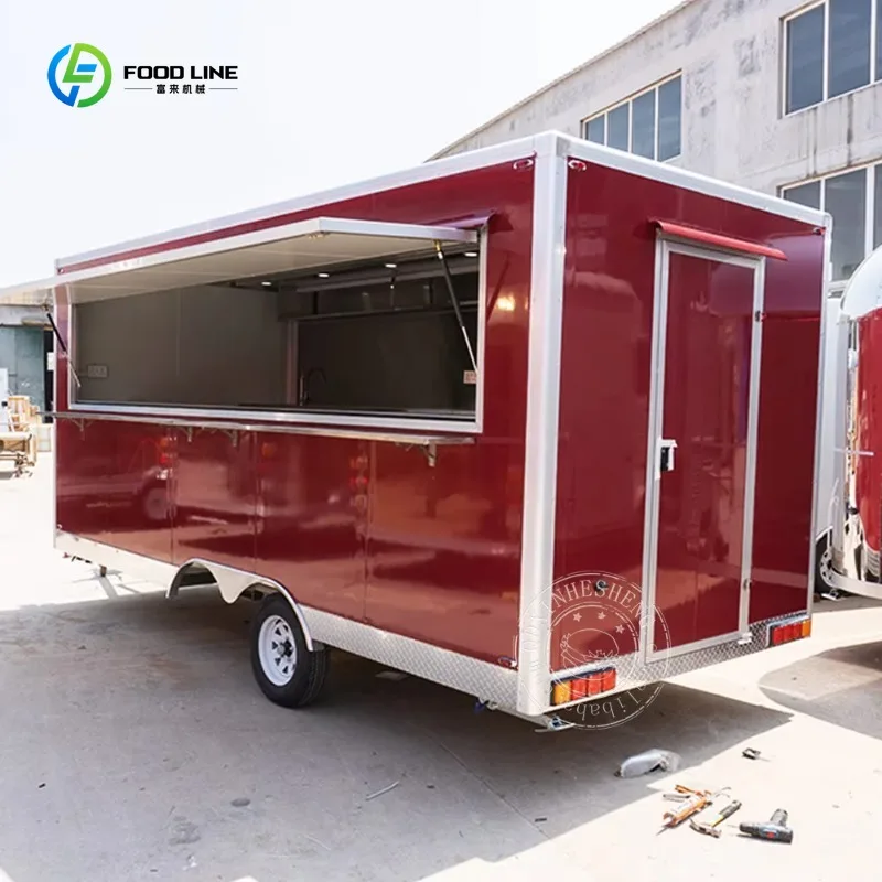 

Catering Coffee Food Trailers Fully Equipped Food Van Mobile Ice Cream