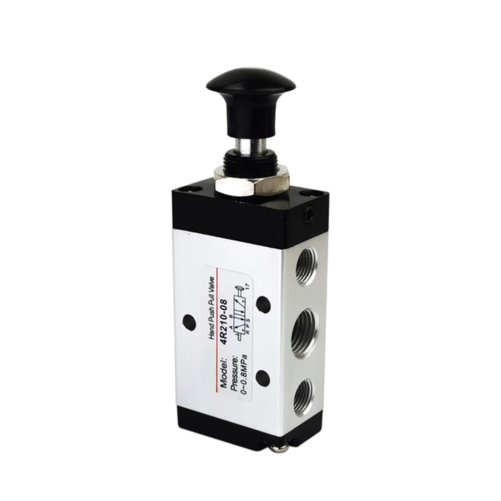 Pneumatic Valve Mechanical Pneumatic Valve 4R210 08 Manual 2 Position 5 Way with Connector and Stream Speed Control Silencer