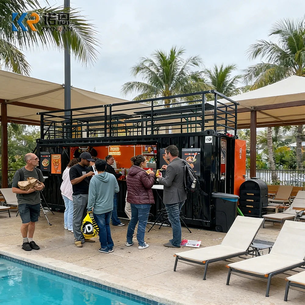 

Container Food Trailer Bbq Restaurant Bar Fast Food Pizza Trailer Mobile 20ft 40ft Commercial Container Kitchen for Sale