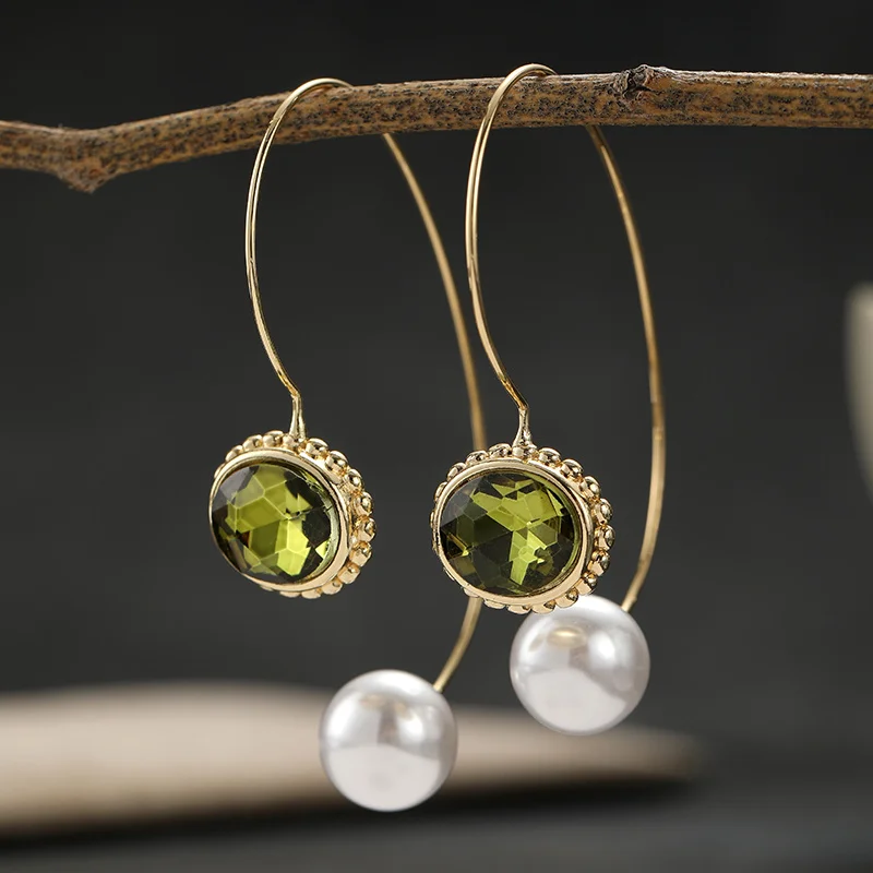 Elegant Wind Fine Circle Pendant Earrings Double Layer Pendant Structure Personalized Accessory Vacation Commuting Earrings