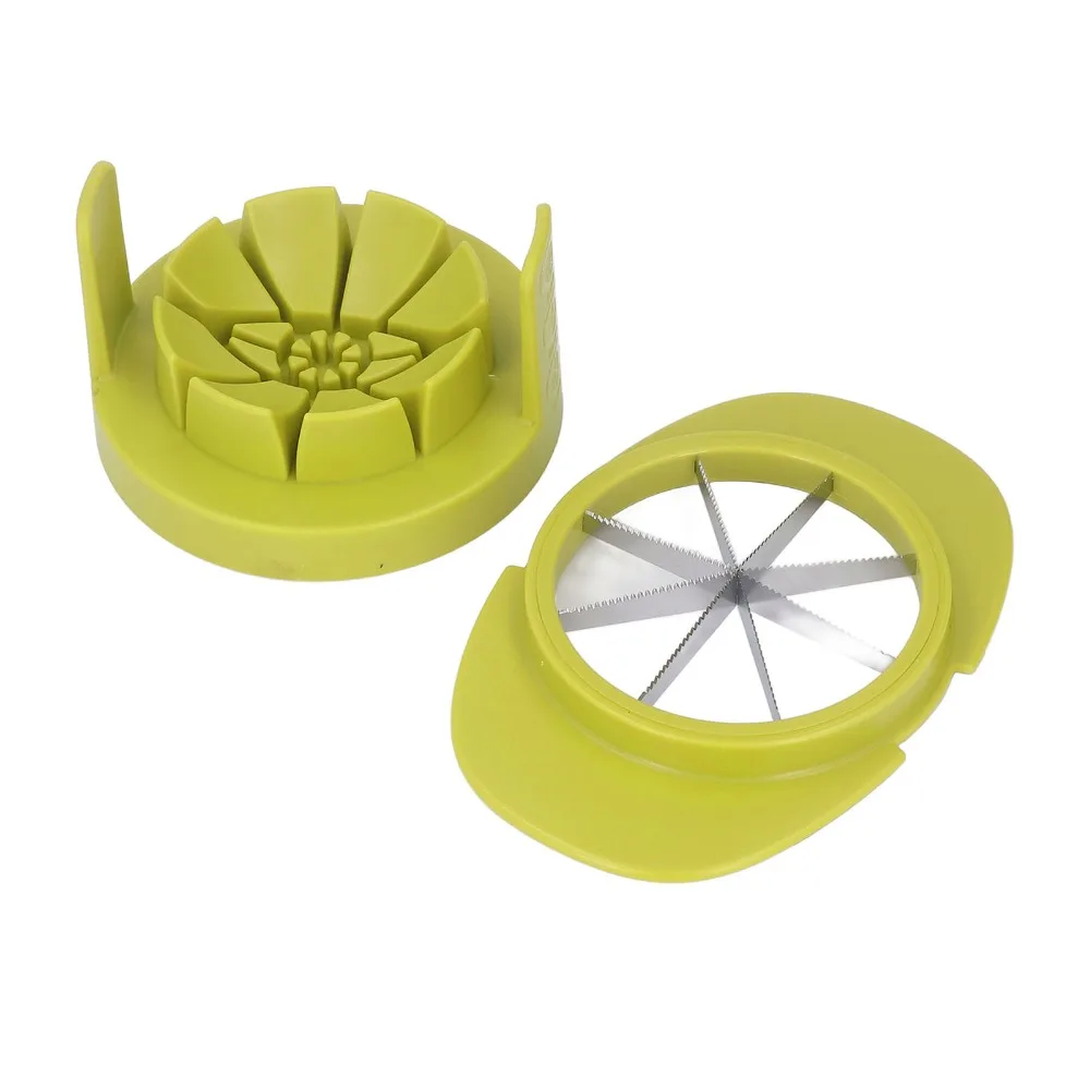 Plastic and 430 stainless steel Fruit Cutter Set Green 4 in 1 Fruit Cutter Slicer Quick Easy Operation Sturdy Base Mango Cutter