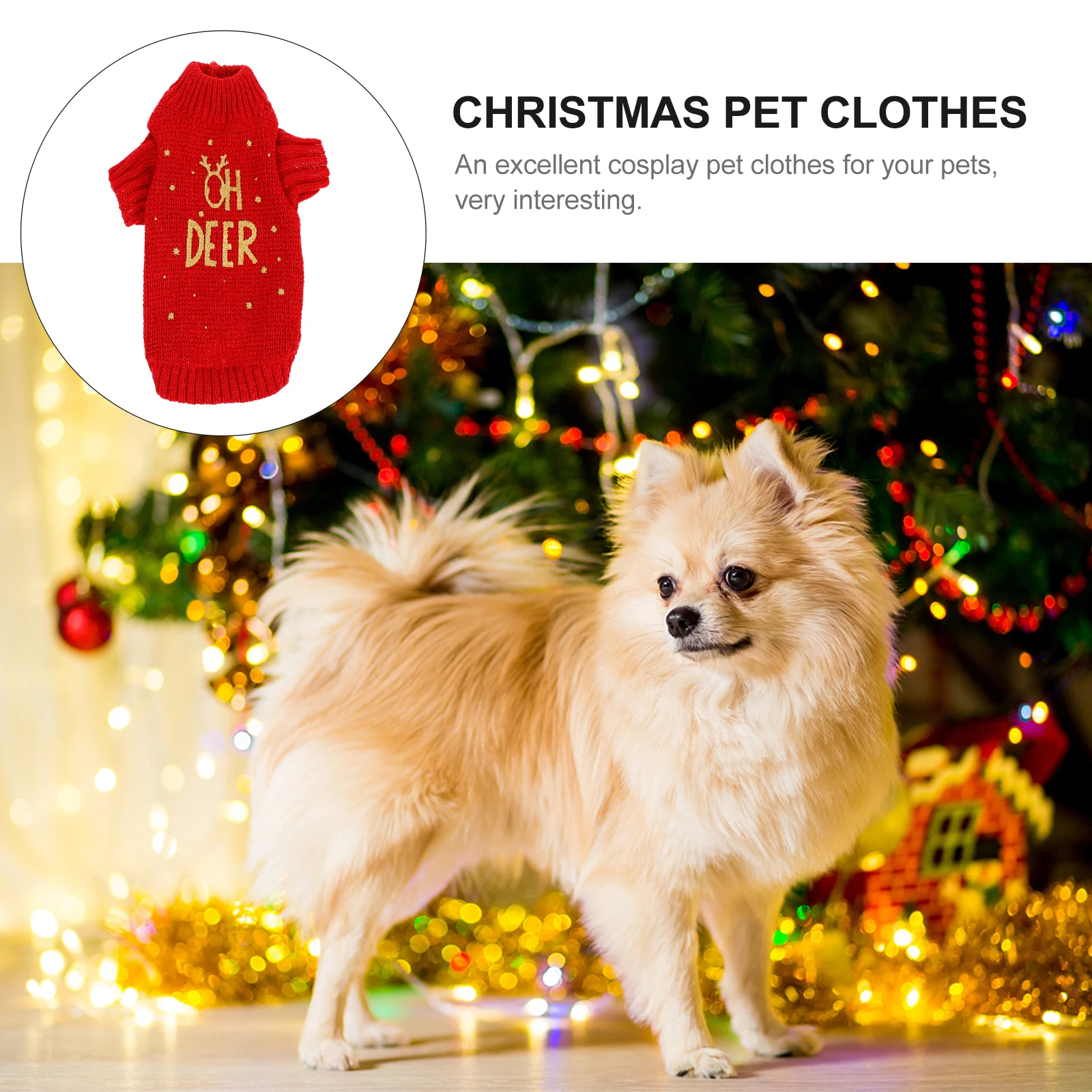 

1pc Dog Christmas Sweater Winter Pet Costume Fashion Letter Design Warm Outdoor Walking Jogging Clothes For Cats Dogs Xs Size
