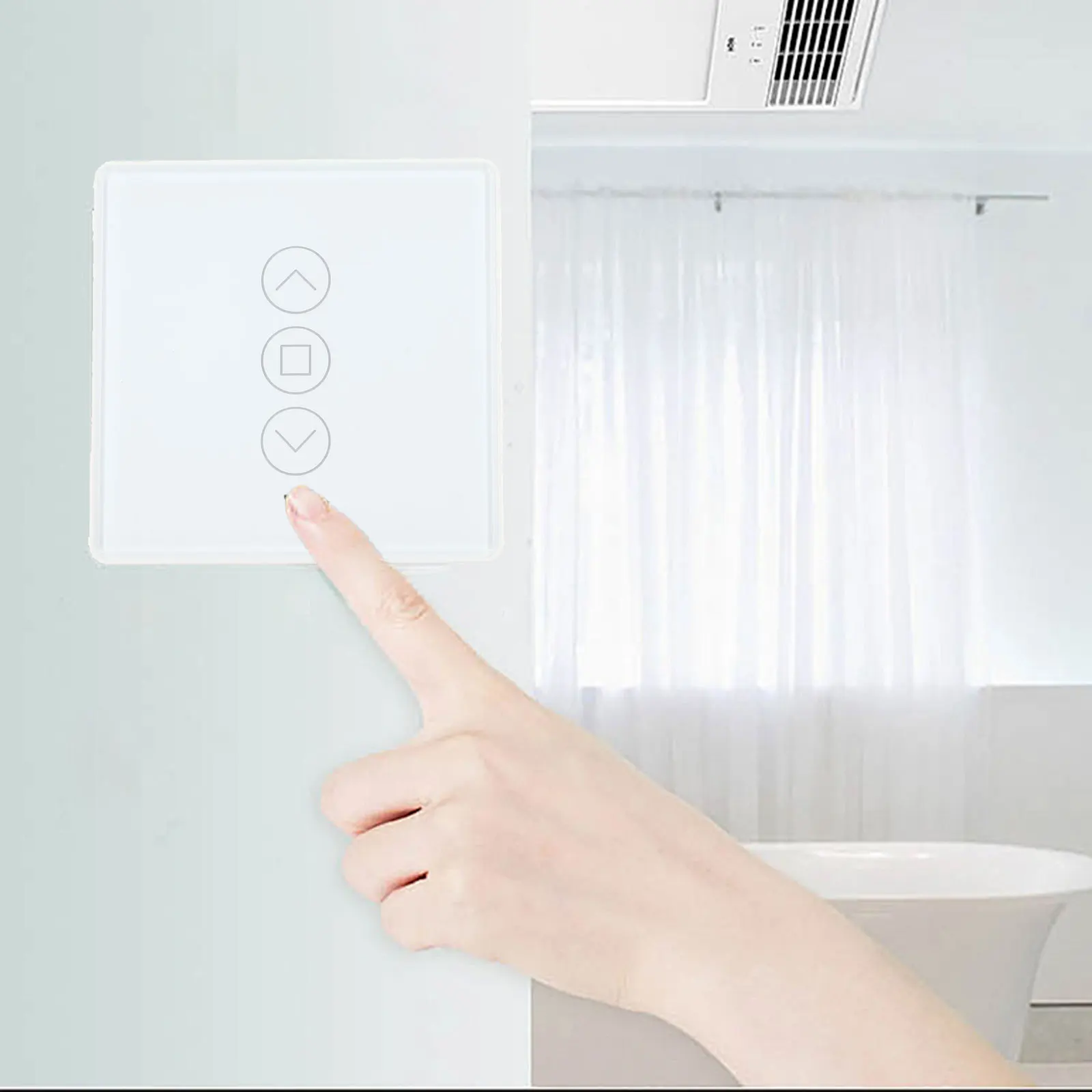 Touch Curtain Switch for Smart Curtain Switch Modern Living Space 86*86mm Easy Installation Process For Residential Use