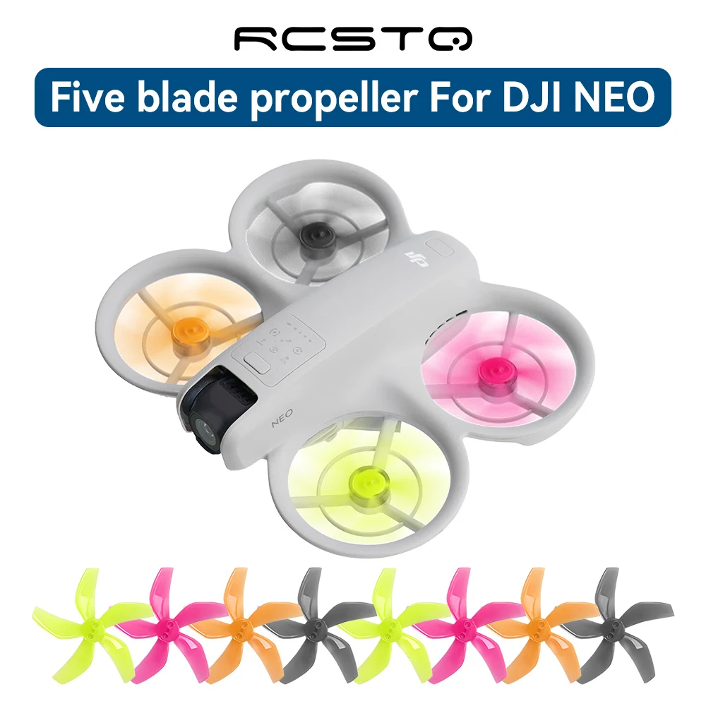 RCSTQ Five leaves for DJI Neo Propellers Colored Props Quick Release Props Paddle Blade Low-Noise Propellers for DJI Neo