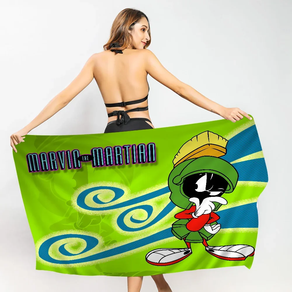 M-Marvin The M-Martian Cartoon Beach Towel Cartoon Cute Summer Kids Large Bath Pool Towel Microfiber Absorbent Swimming Travel