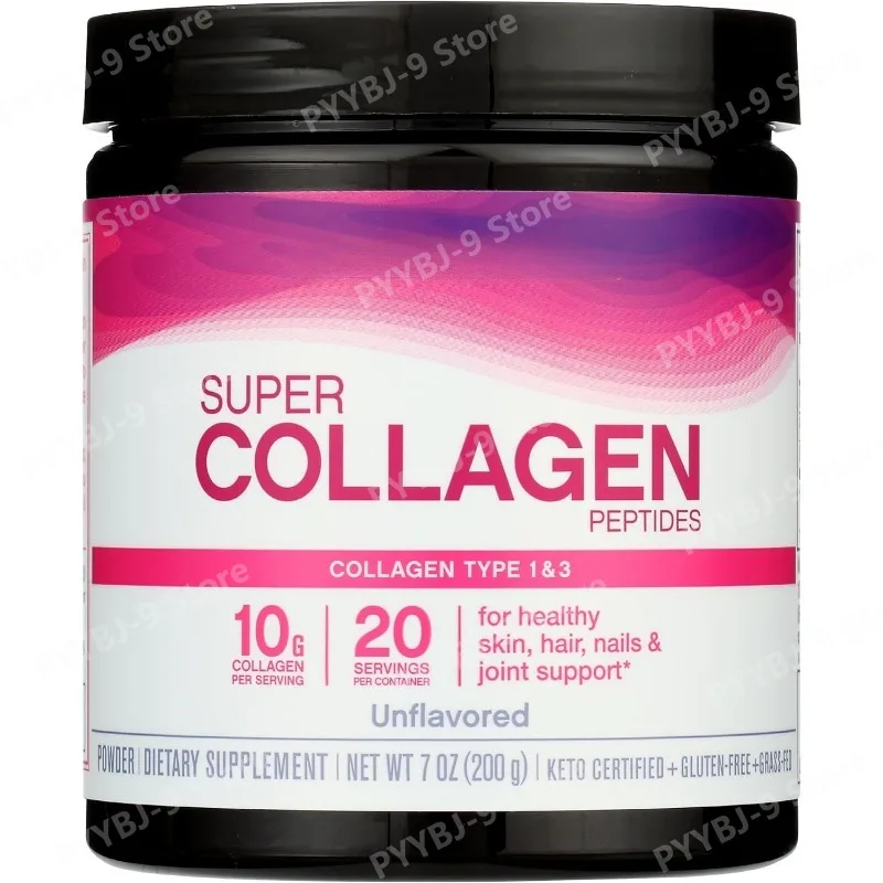 

Суперколлагеновый порошок 6600 мг, типы 1 и 3, без вкуса, 7 унций, пищевая добавка для поддержки кожи, костей и суставов, формул-пакет.