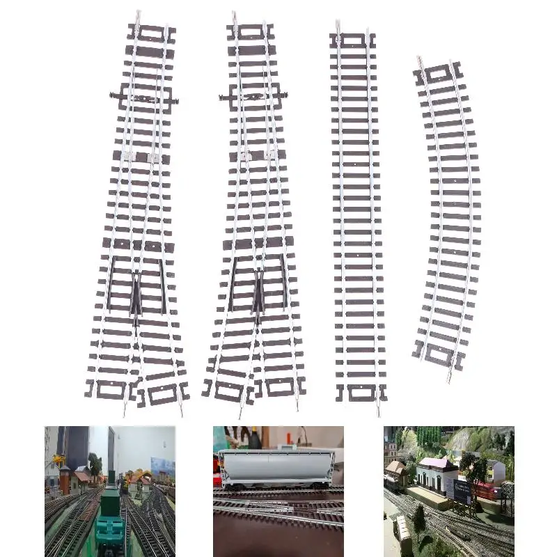 

HO Scale 1/87 Model Train Track HO Gauge Railroad Track Straight Curved Switch Track For Diorama Sand Table DIY Scenery Layout