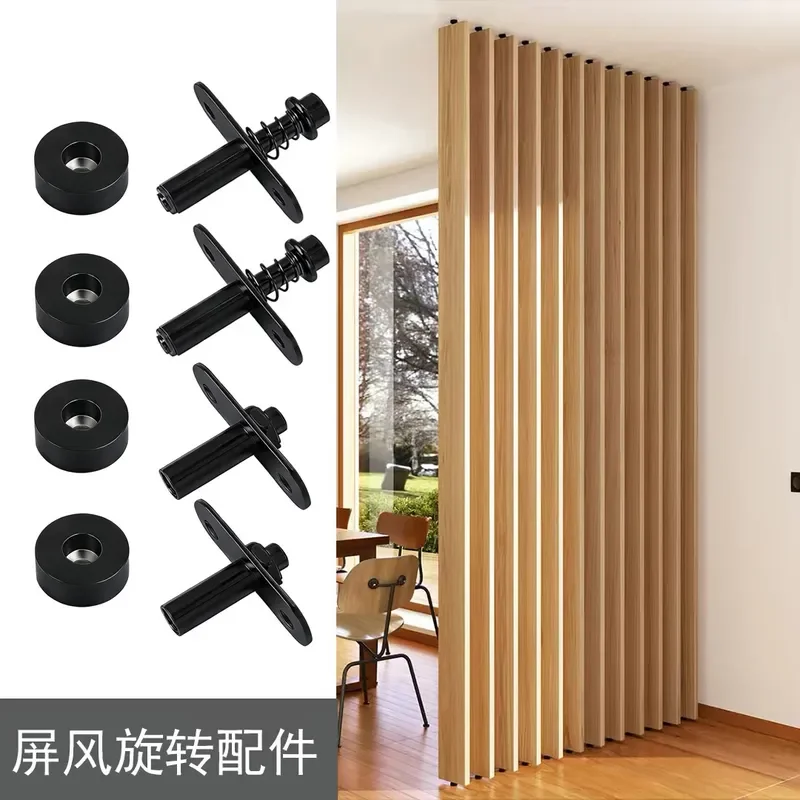Screen 360 degree rotating shaft wooden door upper and lower hinges invisible door shaft rotating shaft heaven and earth