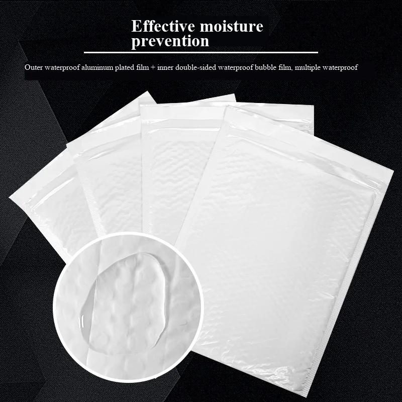 50pcs White Pearl Film Bubble Bag Envelope Mailing Bag Self Adhesive Clothing Transportation Packaging Bag Waterproof Bag